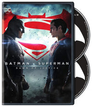Load image into Gallery viewer, Batman v Superman Dawn of Justice DVD Cover Batman and Superman facing off DC Comics Warner Bros Action Movie