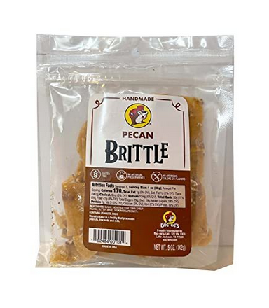Buc-ee's Pecan Brittle 5 oz Handmade Gluten Free Candy Traditional Snack