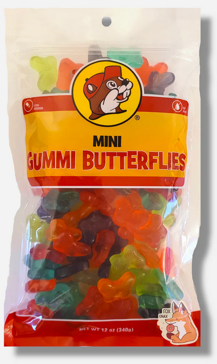 Buc-ee's Mini Gummi Butterflies Fruity Chewy Candy Snack