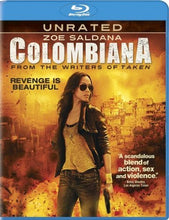 Load image into Gallery viewer, Colombiana unrated DVD/Blu-ray cover, 2011 action thriller starring Zoe Saldana
