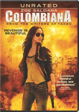 Load image into Gallery viewer, Colombiana unrated DVD/Blu-ray cover, 2011 action thriller starring Zoe Saldana