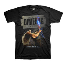 Load image into Gallery viewer, Dimebag Darrell Stainless Cowboy From Hell t-shirt, black with metal plate graphic design