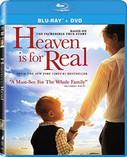 Load image into Gallery viewer, Blu-ray and DVD cover of 'Heaven is for Real' with a man and child holding hands against a blue sky.