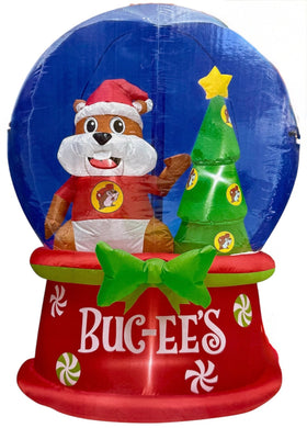 Buc-ee's Christmas Snow Globe Inflatable 5-Foot Outdoor Decoration featuring Bucee the Beaver and Light-Up Tree DEC-BUCEE-SNG-5FT