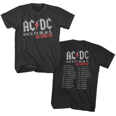 AC/DC Back in Black UK Tour 1980 T-Shirt
