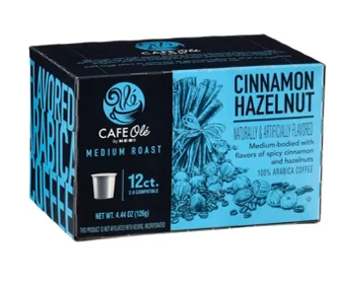 Cafe Ole by H‑E‑B Cinnamon Hazelnut Medium Roast Single Serve Coffee Cups