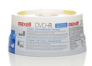 Maxell 16x DVD-R Media - 4.7GB - 25 Pack